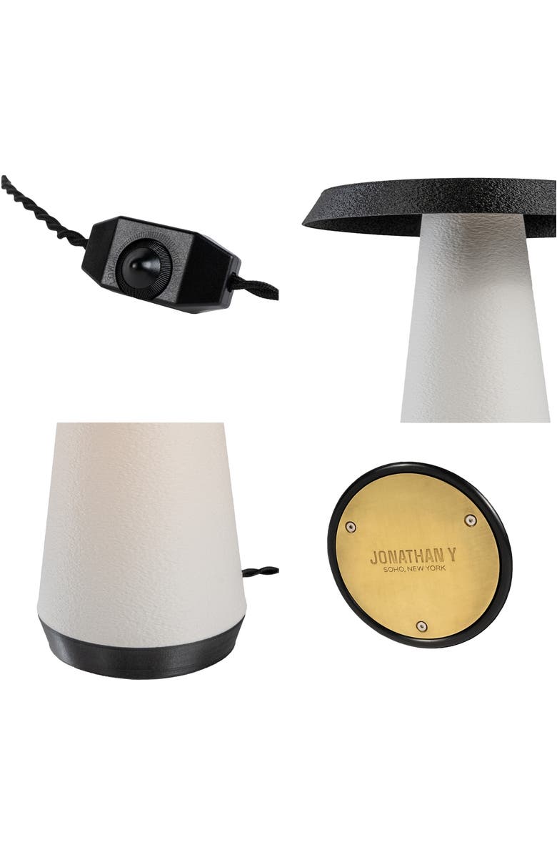 JONATHAN Y Bruno 12.25" Mid-Century Minimalist Plant-Based PLA 3D Printed Dimmable LED Table Lamp, Alternate, color,