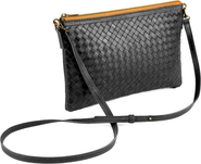 Deux Mains Woven Crossbody Clutch Bag