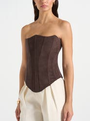 Manière De Voir Scarlett Suede Lace Up Corset
