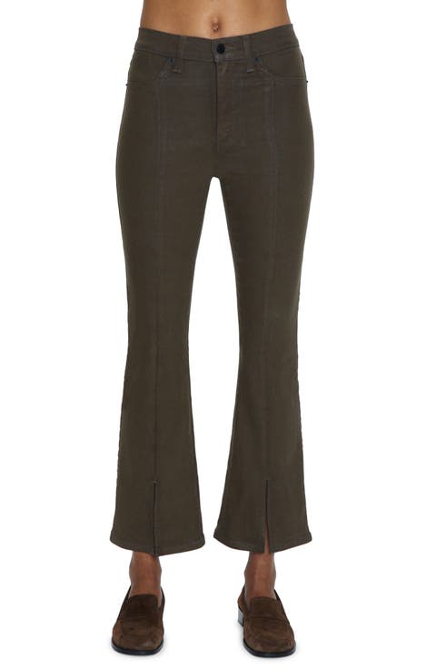 Lennon Coated Slit Wide Leg Jeans