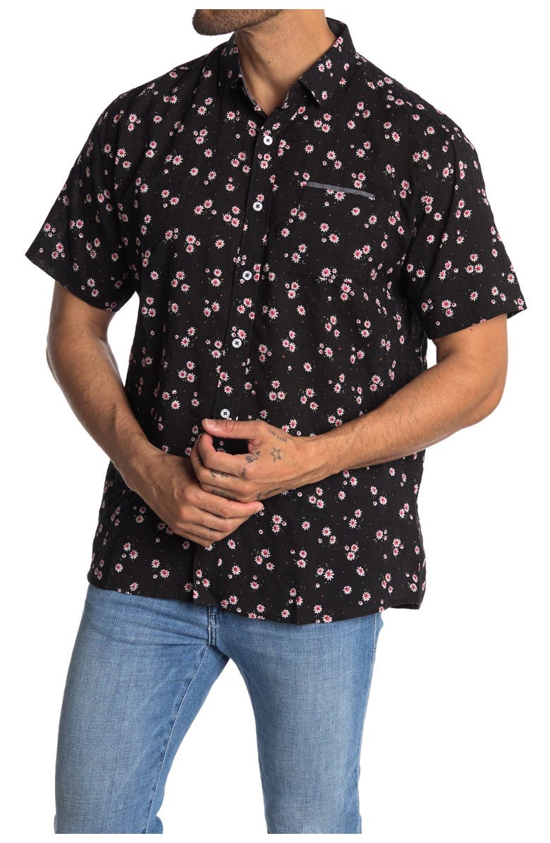 IMPATIENT WOLVES Broken Night Printed Button Down Shirt, Main, color,