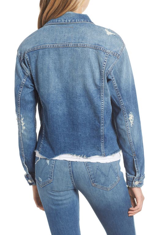 Mother The Cut Denim Jacket In Blue