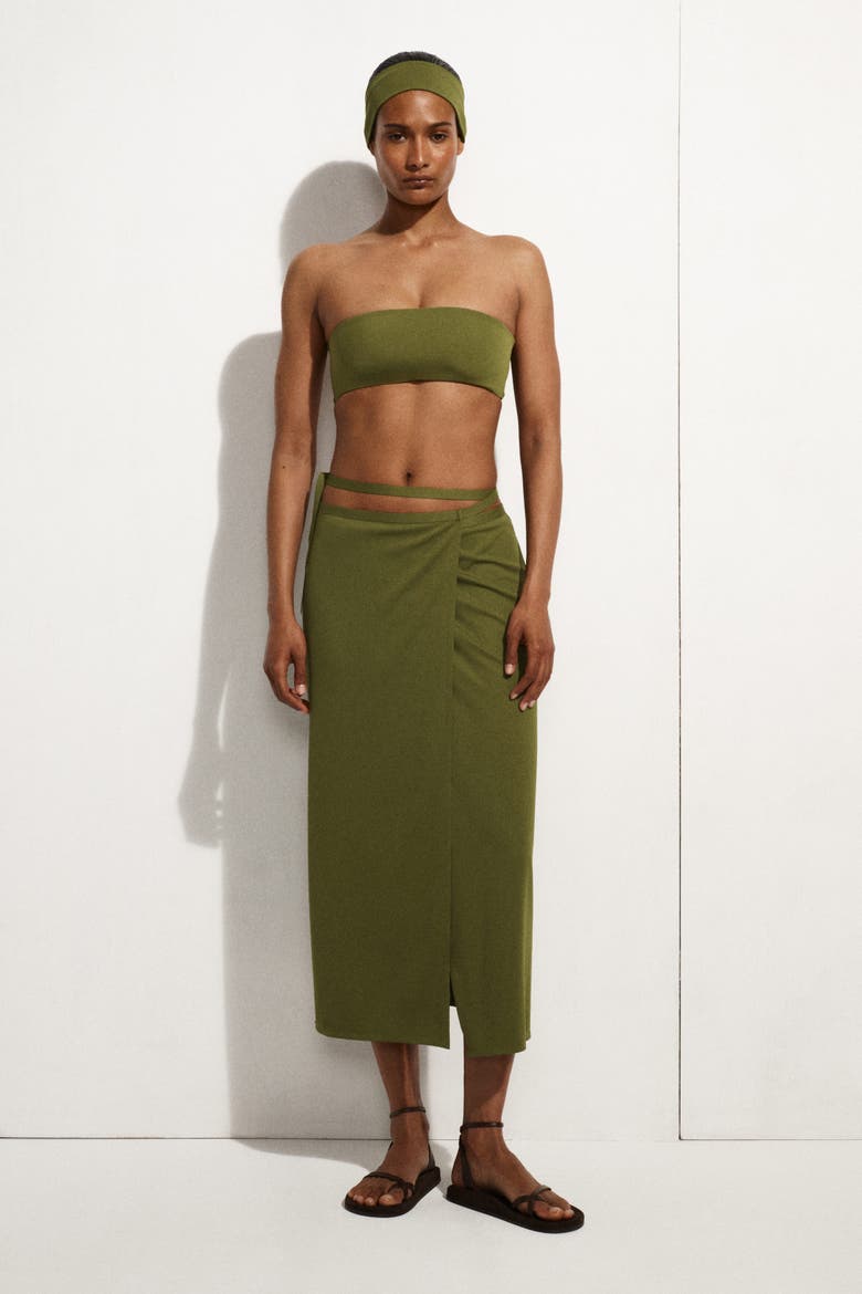 Sarong Wrap Skirt, Alternate, color, KHAKI