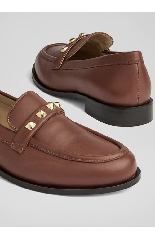 Lk Bennett Stellar Stud Loafer In Brown