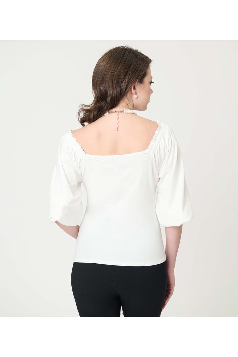 Peasant Sleeve Blouse, Alternate, color, Solid Ivory