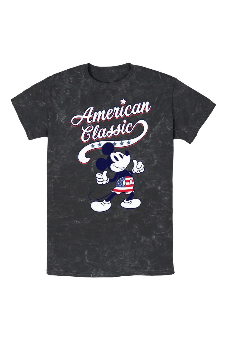 Men's Retro American Classic Short Sleeve Graphic T-Shirt, Main, color, Black