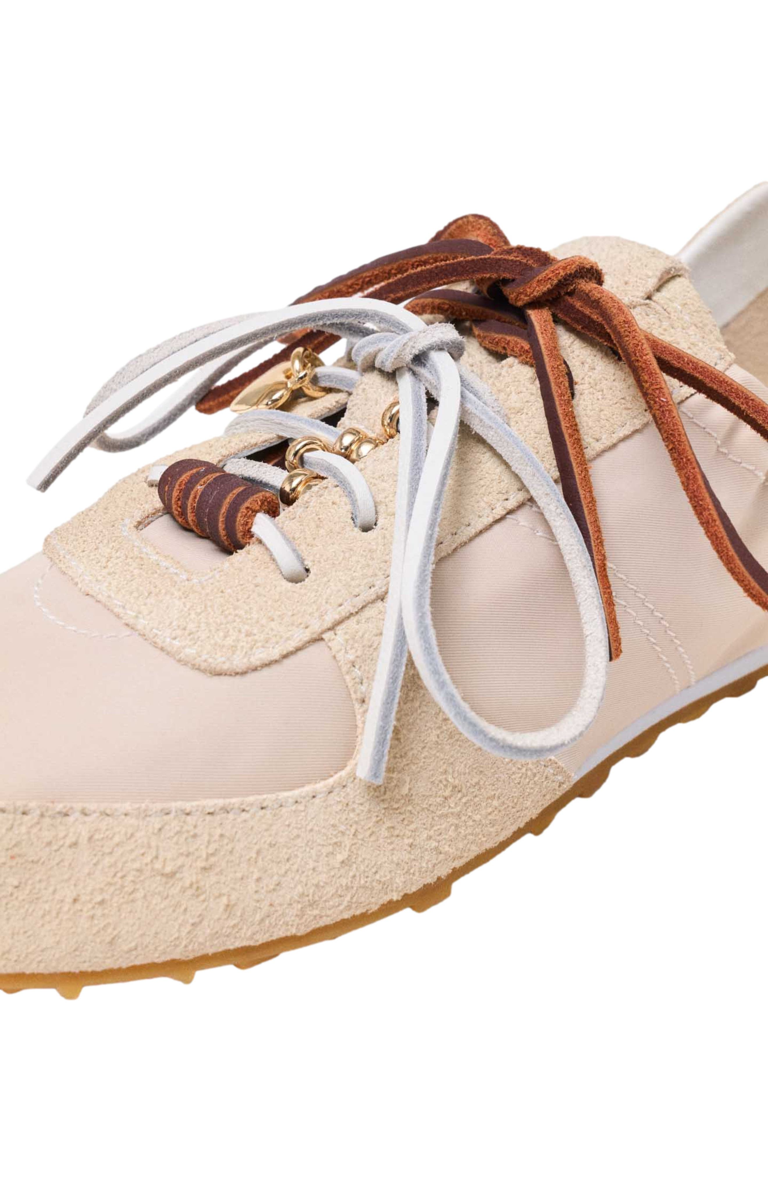Multi-lace nylon trainers, Alternate, color, White