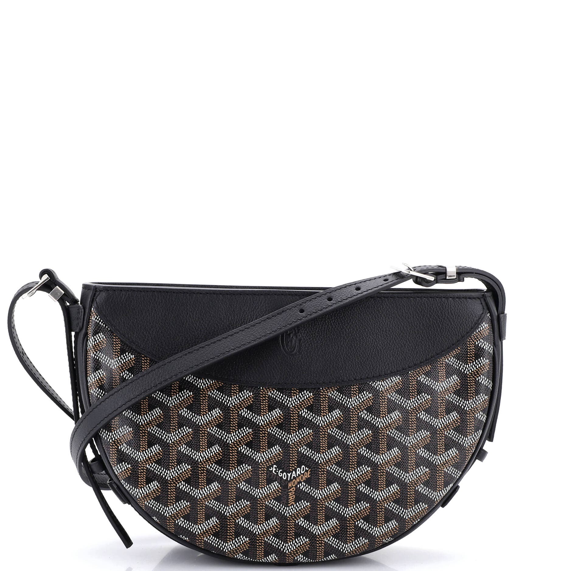 Pre-Owned Goyard Hirondelle Shoulder Bag Coated Canvas and Leather, Main, color, Black