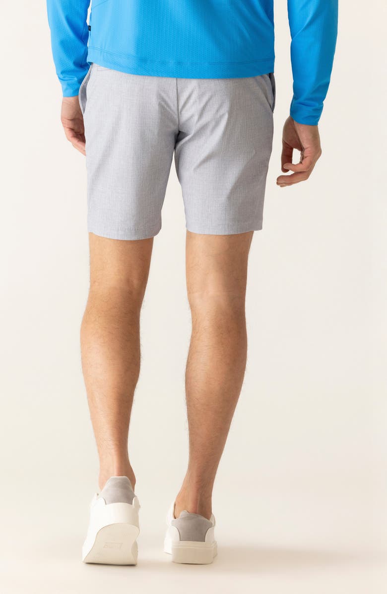 DEKE Galaxy 8.5-Inch Flat Front Knit Nylon Blend Bermuda Shorts, Alternate, color, Silver