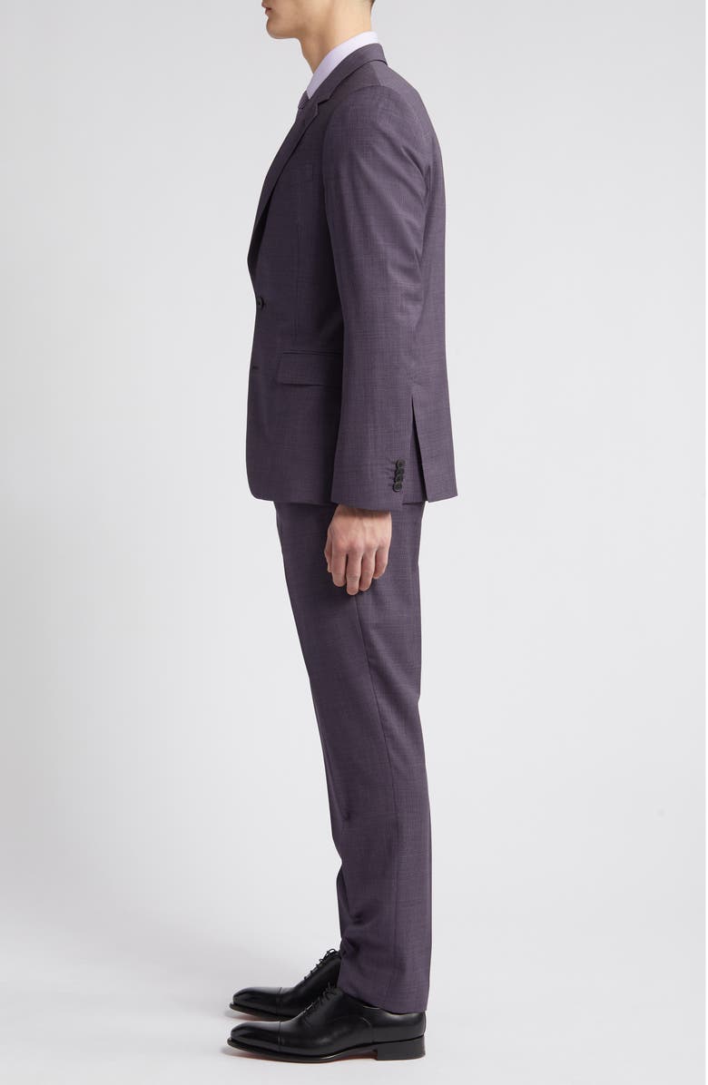 Paul Smith Tailored Fit Stripe Stretch Cotton Suit, Alternate, color, Purple