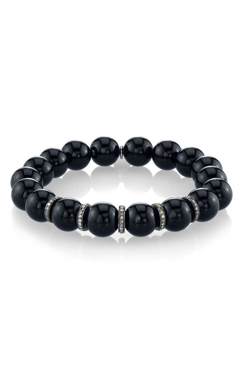 Sheryl Lowe Pavé & Onyx Bracelet, Main, color, 