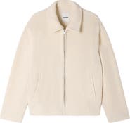 SANDRO Knit-effect regular-collar jacket