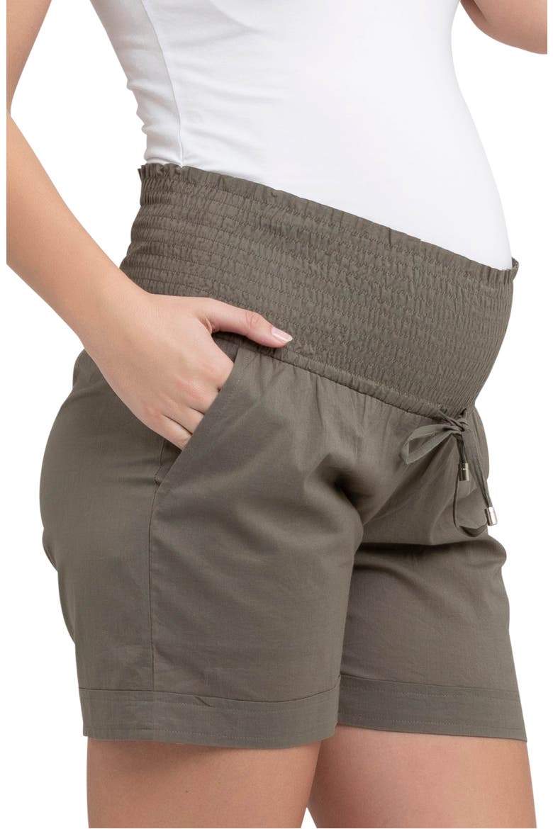 Philly Cotton Maternity Shorts, Alternate, color, MOSS