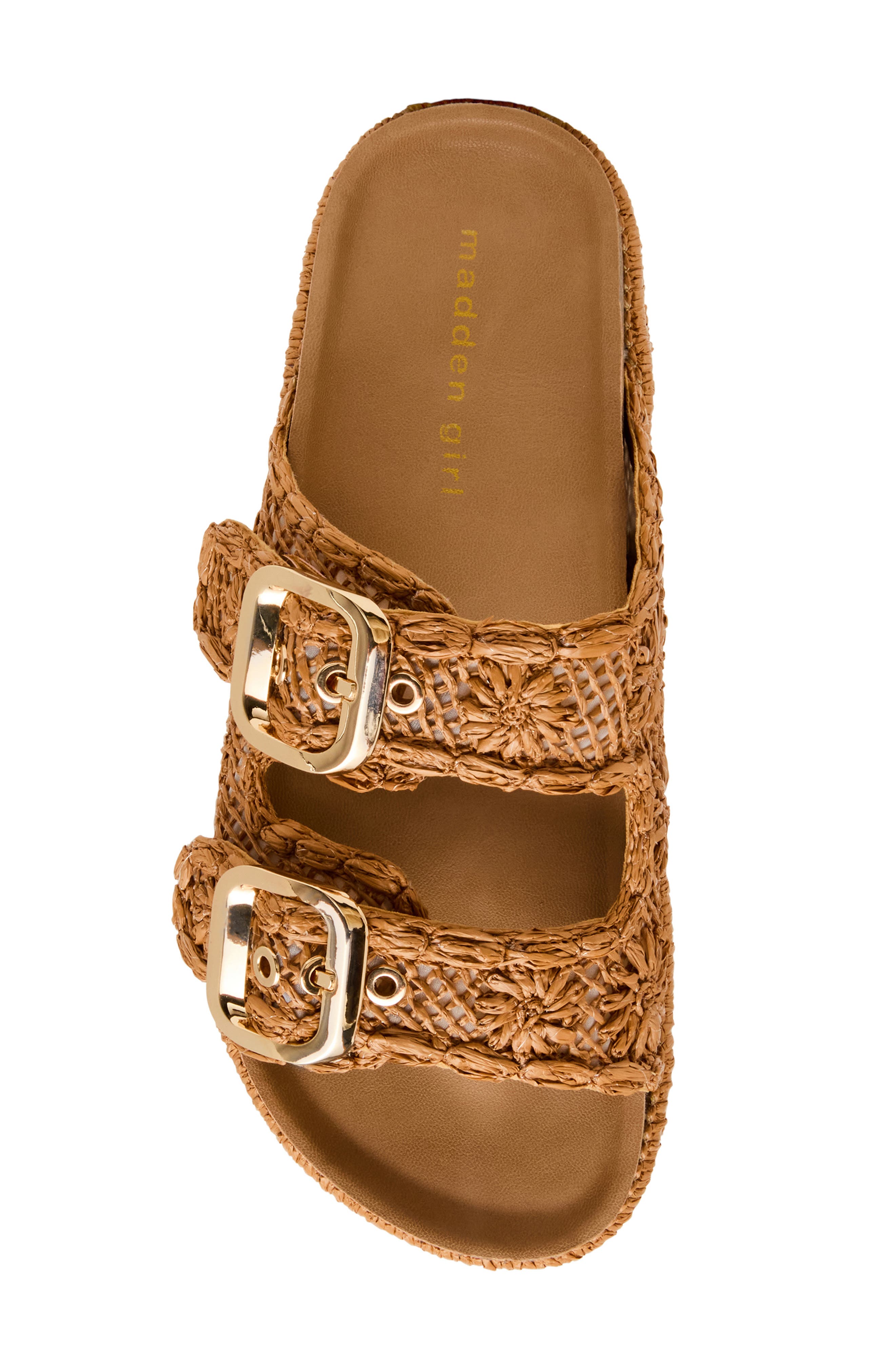 Madden Girl Bali Slide Sandal, Alternate, color, Tan Raffia