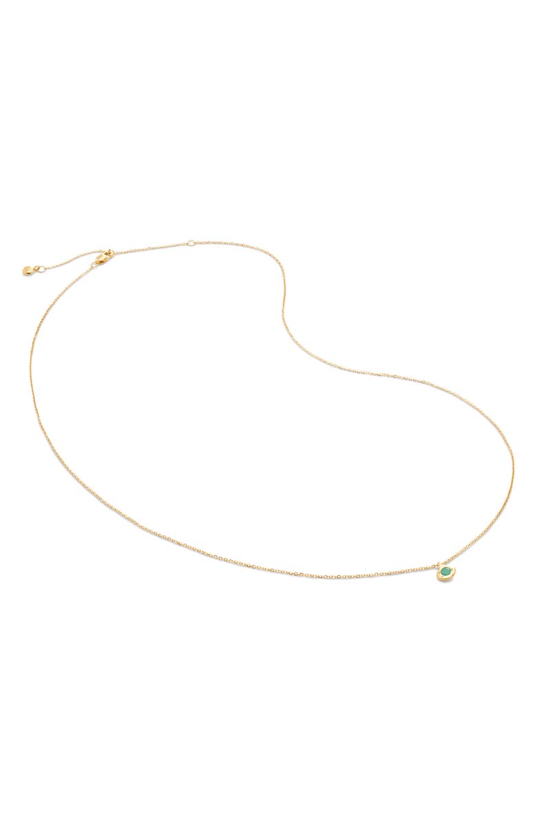 Monica Vinader Siren Emerald Pendant Necklace, Main, color, 14K Solid Gold / Emerald