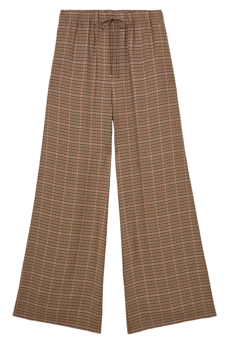 Minnie Wide Leg Trousers, Alternate, color, NEUTRAL CHECK