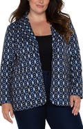 Liverpool Los Angeles Batik Pattern Relaxed One-Button Blazer