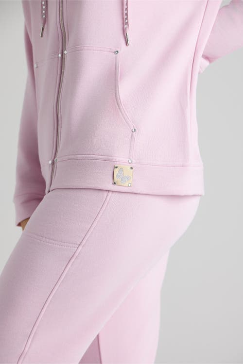 Le Fafo Evelyn Zip Up Hoodie In Pink