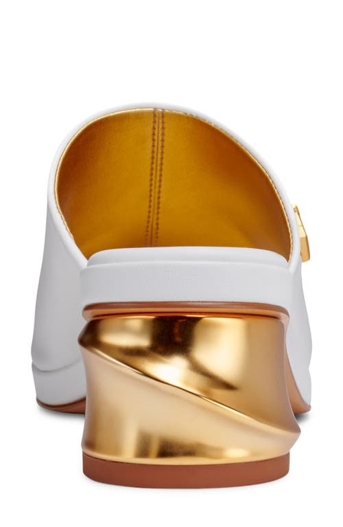 Donna Karan Women's Tinley Leather Peep Toe Mules In Bright White