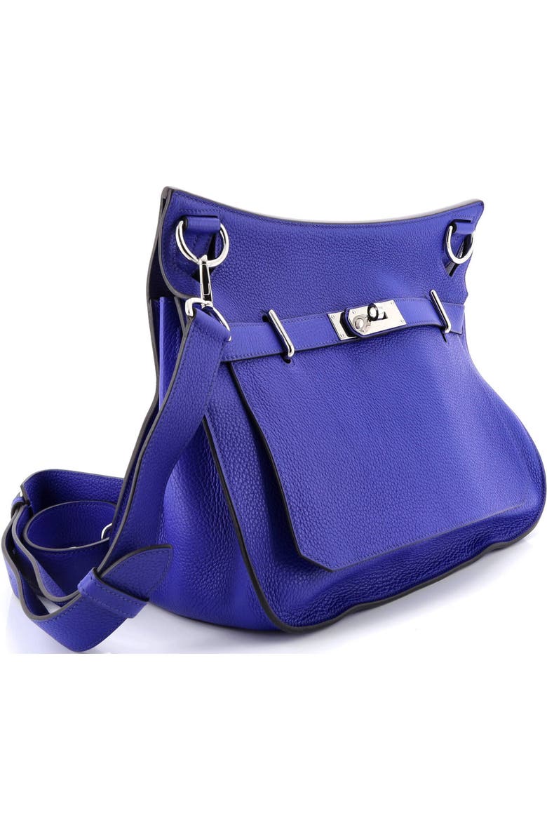 Pre-Owned Hermes Jypsiere Bag Clemence 34, Alternate, color, Bleu Electrique