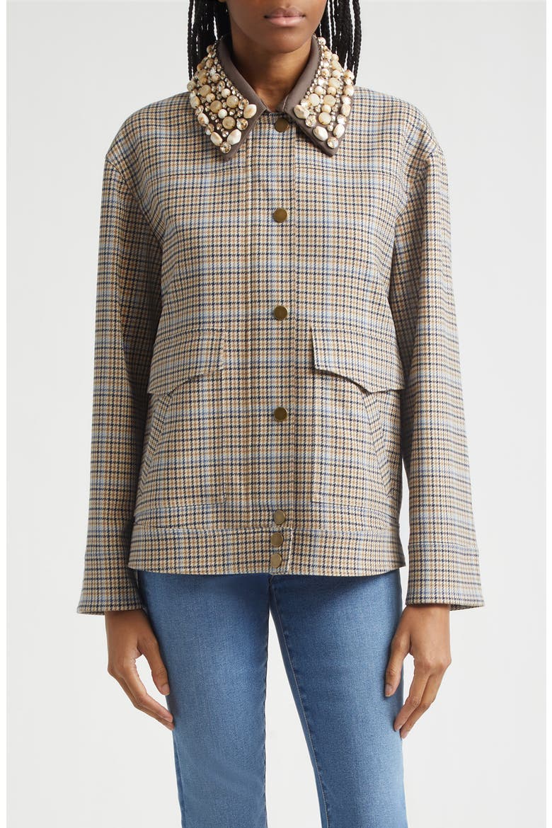 Kasper Plaid Chore Jacket, Main, color, BROWN MULTI