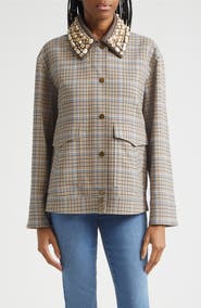 Veronica Beard Kasper Plaid Chore Jacket