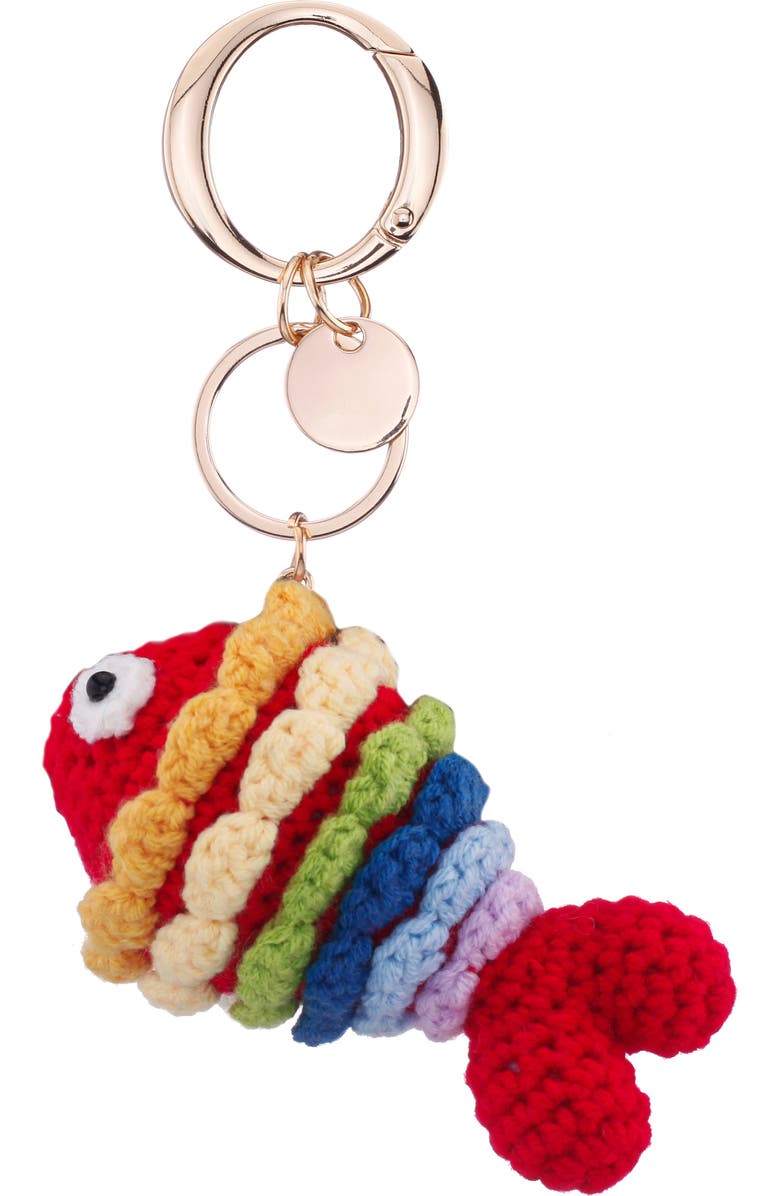 Nina Rainbow Fish Bag Charm, Main, color, Rainbow Multi