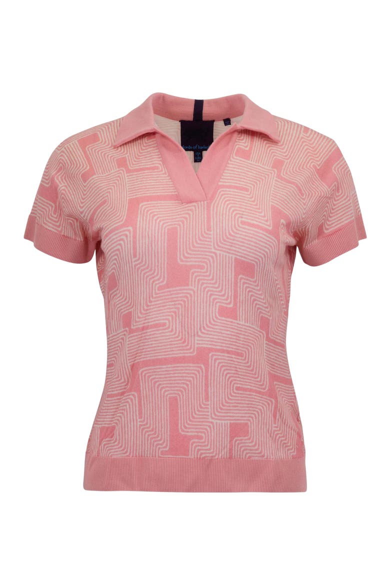 Inter Twine Womens Merino Silk Cashmere Polo, Alternate, color, INTER TWINE CORAL