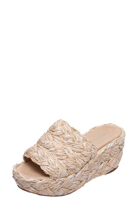 Kass Woven Raffia Platform Sandal (Women)
