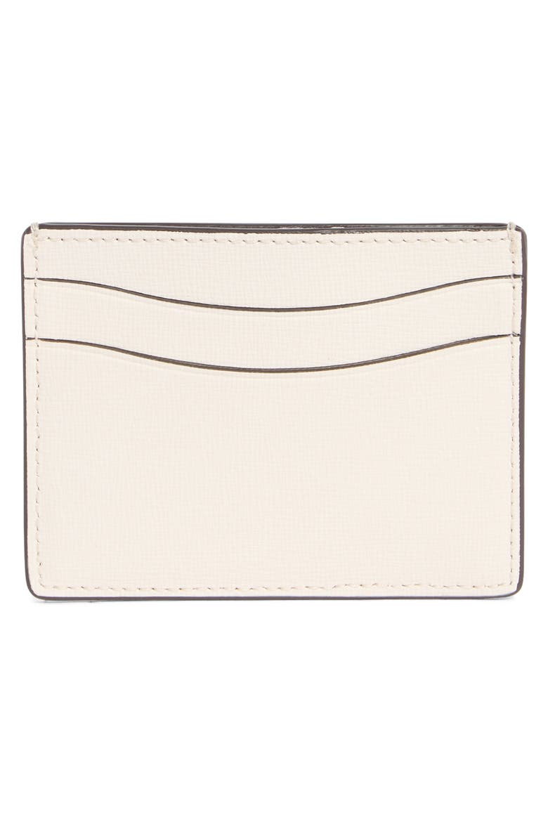 morgan crystal inlay saffino leather card wallet, Alternate, color, PARCHMENT