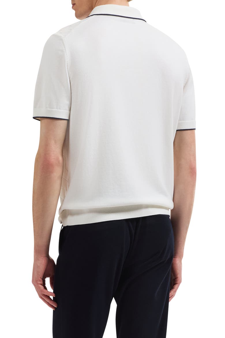 Argyle Short Sleeve Polo Sweater, Alternate, color, CHALK