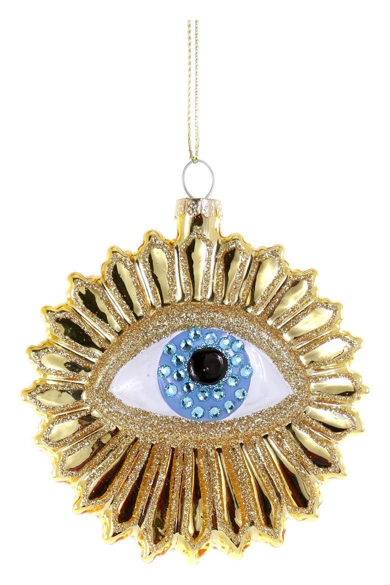 Auga Burst Glass Ornament, Main, color, GOLD MULTI