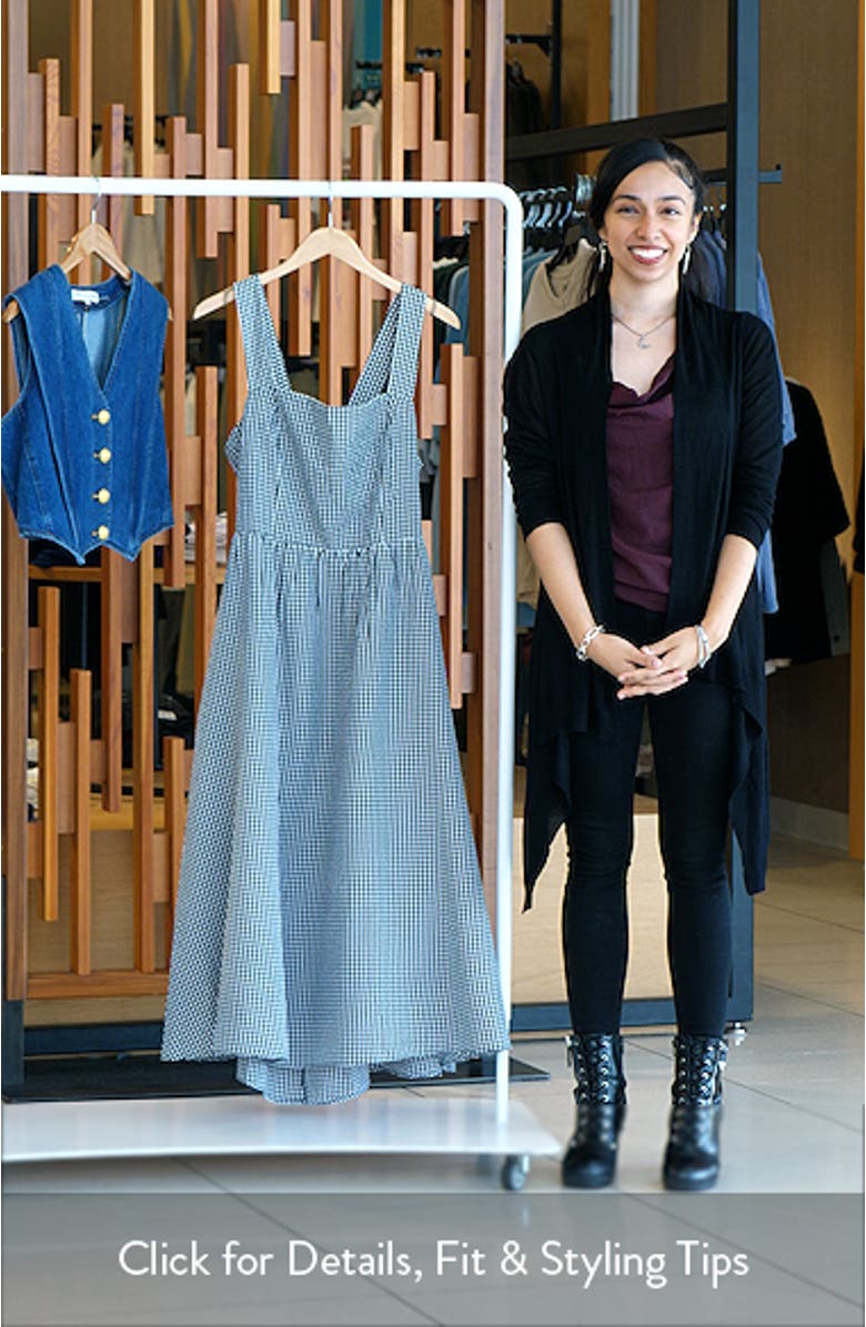 Gingham Sleeveless Tie Back Midi Dress, sales video thumbnail