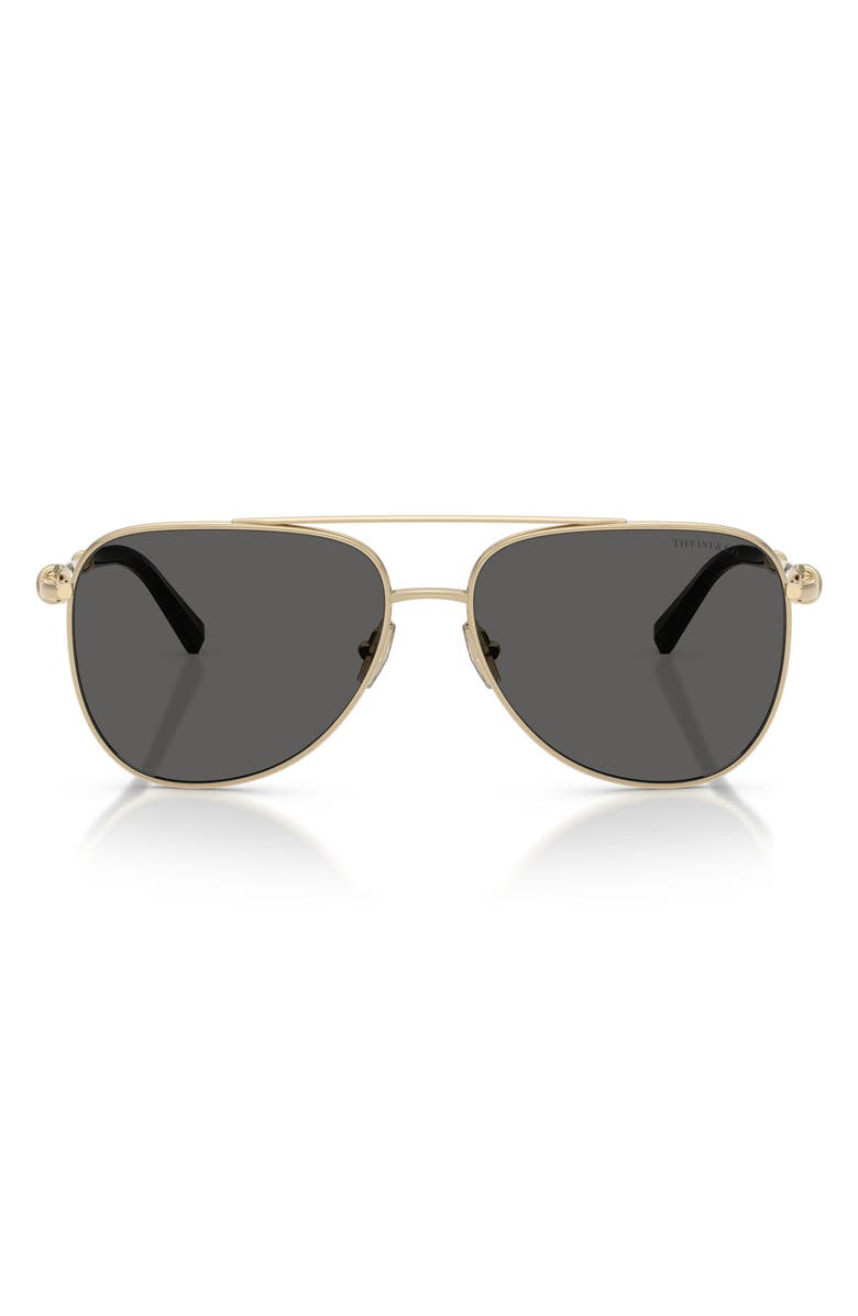 Tiffany & Co. 59mm Pilot Sunglasses, Main, color, Pale Gold / Dark Grey