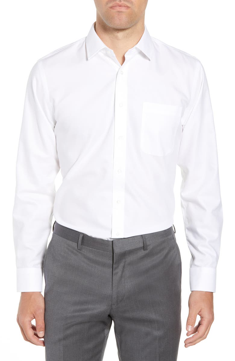 NORDSTROM MEN'S SHOP Smartcare<sup>™</sup> Trim Fit Solid Dress Shirt, Main, color, White