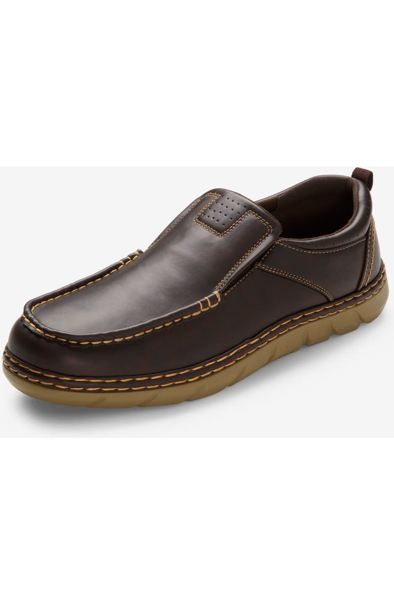 KingSize Casual Leather Slip On, Alternate, color, Brown