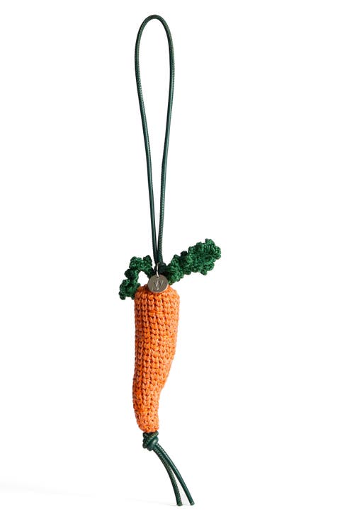 Crocheted Carrot Mercerized Cotton Bag Charm
