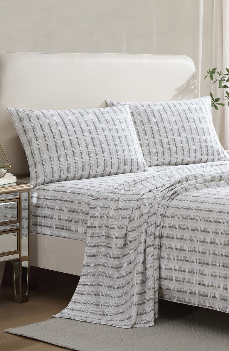 Tahari Riverside King Sheet Set, Alternate, color, Grey/ White