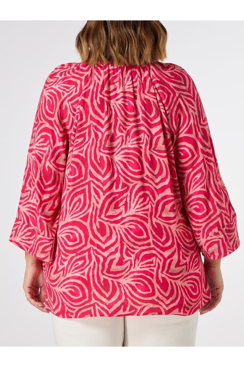 Abstract Cropped Sleeve Blouse, Alternate, color, Pink