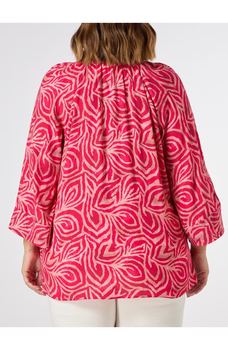 Live Unlimited Abstract Cropped Sleeve Blouse, Alternate, color, Pink