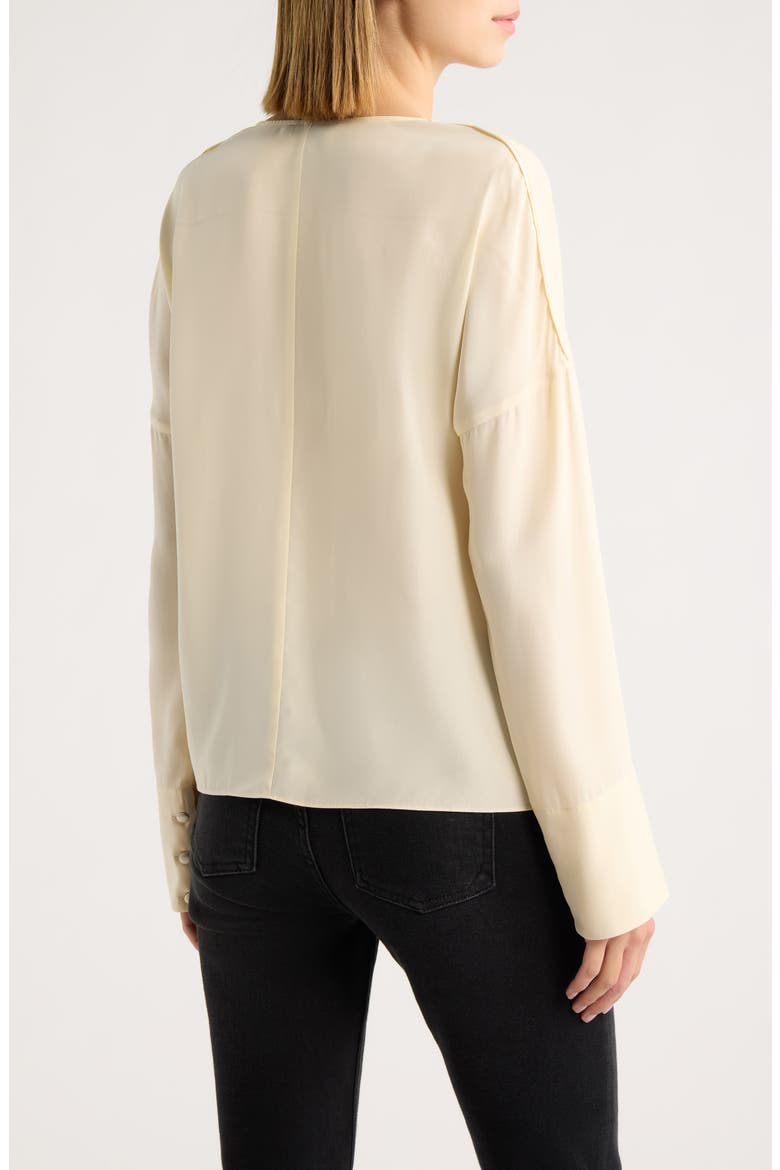 Vinnie Cowl Neck Silk Top, Alternate, color, IVORY