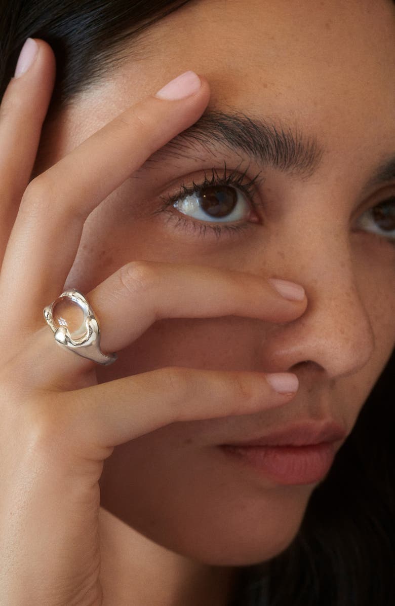 Lady Grey Quartz Cove Ring, Alternate, color, Silver