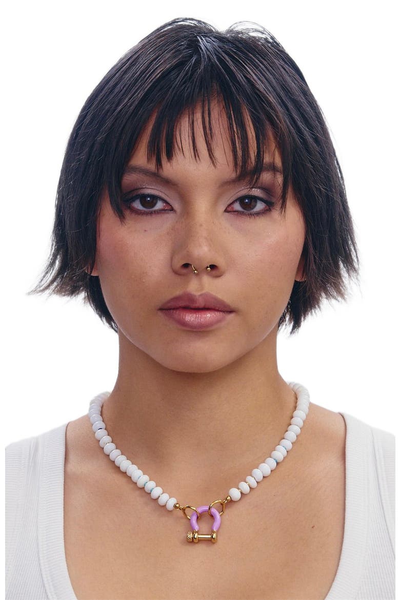 Poppi Gender Inclusive Opal Necklace, Alternate, color, Ivory