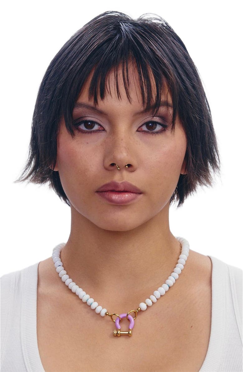 SHOP SPICY DAN Poppi Gender Inclusive Opal Necklace, Alternate, color, Ivory