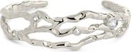 Sterling Forever Tully Cubic Zirconia Molten Cuff Bracelet