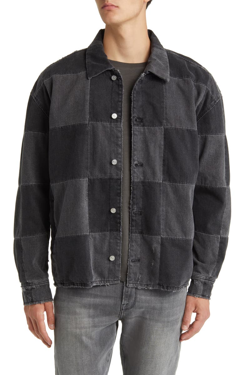 FRAME Checkerboard Denim Jacket, Main, color, 
