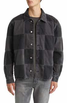 FRAME Checkerboard Denim Jacket