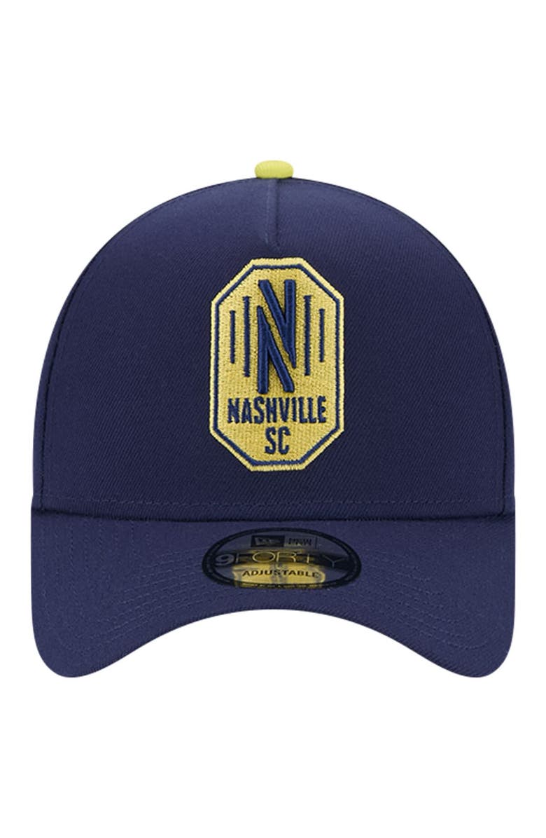 New Era Men's New Era Navy Nashville SC 2024 Kick Off Collection 9FORTY A-Frame Adjustable Hat, Alternate, color,