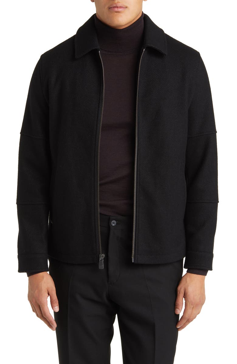 Hart Schaffner Marx Paloma Wool Blend Twill Jacket, Main, color, Black Twill