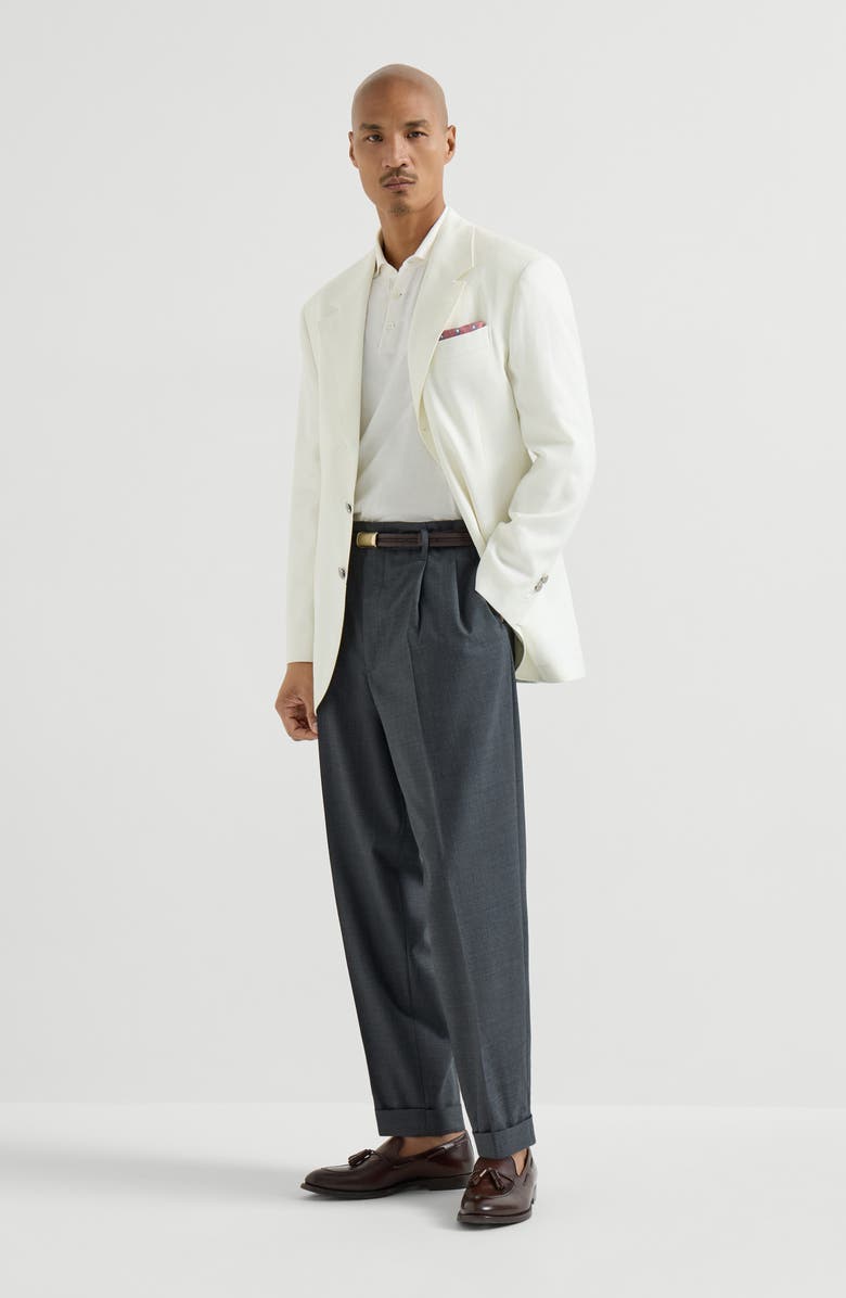 Brunello Cucinelli Polo-style sweater, Alternate, color, Panama